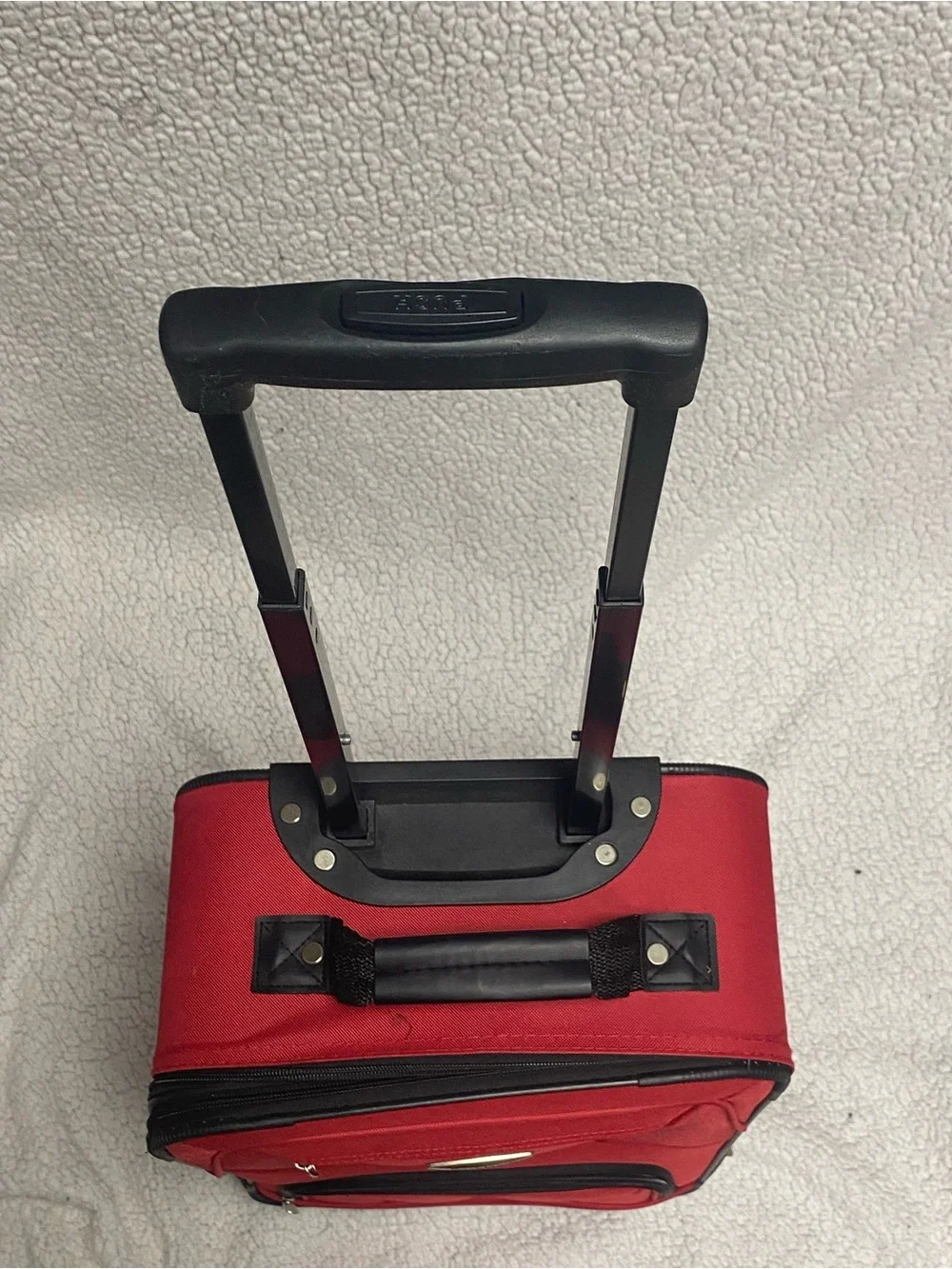 Rockland Lightweight Carry-On Suitcase Soft side Fabric Red/Black